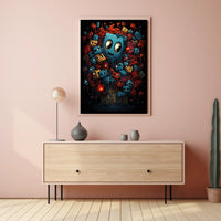 Colorful Cubic Characters Abstract Art Poster