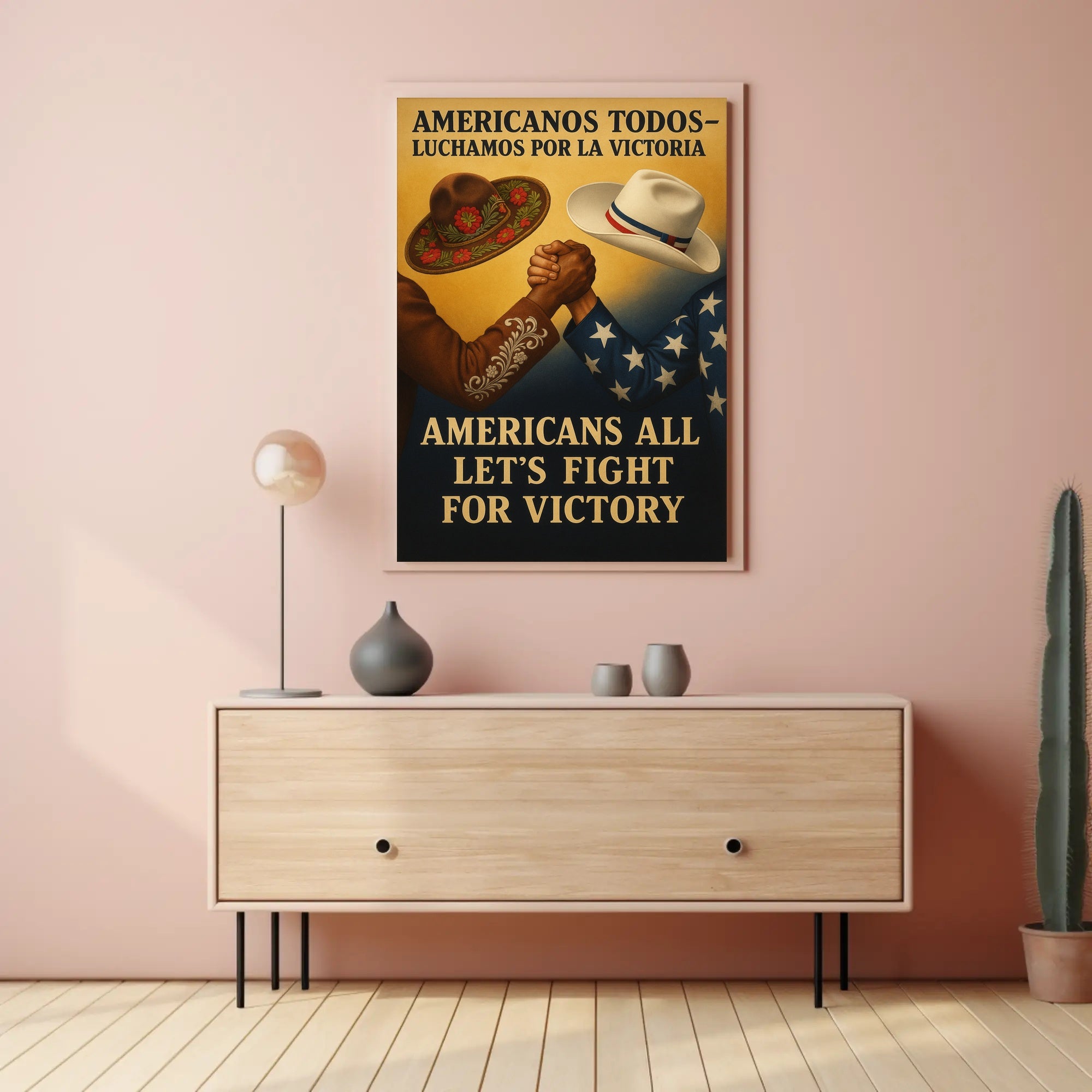 United We Stand Vintage WWII Propaganda Poster