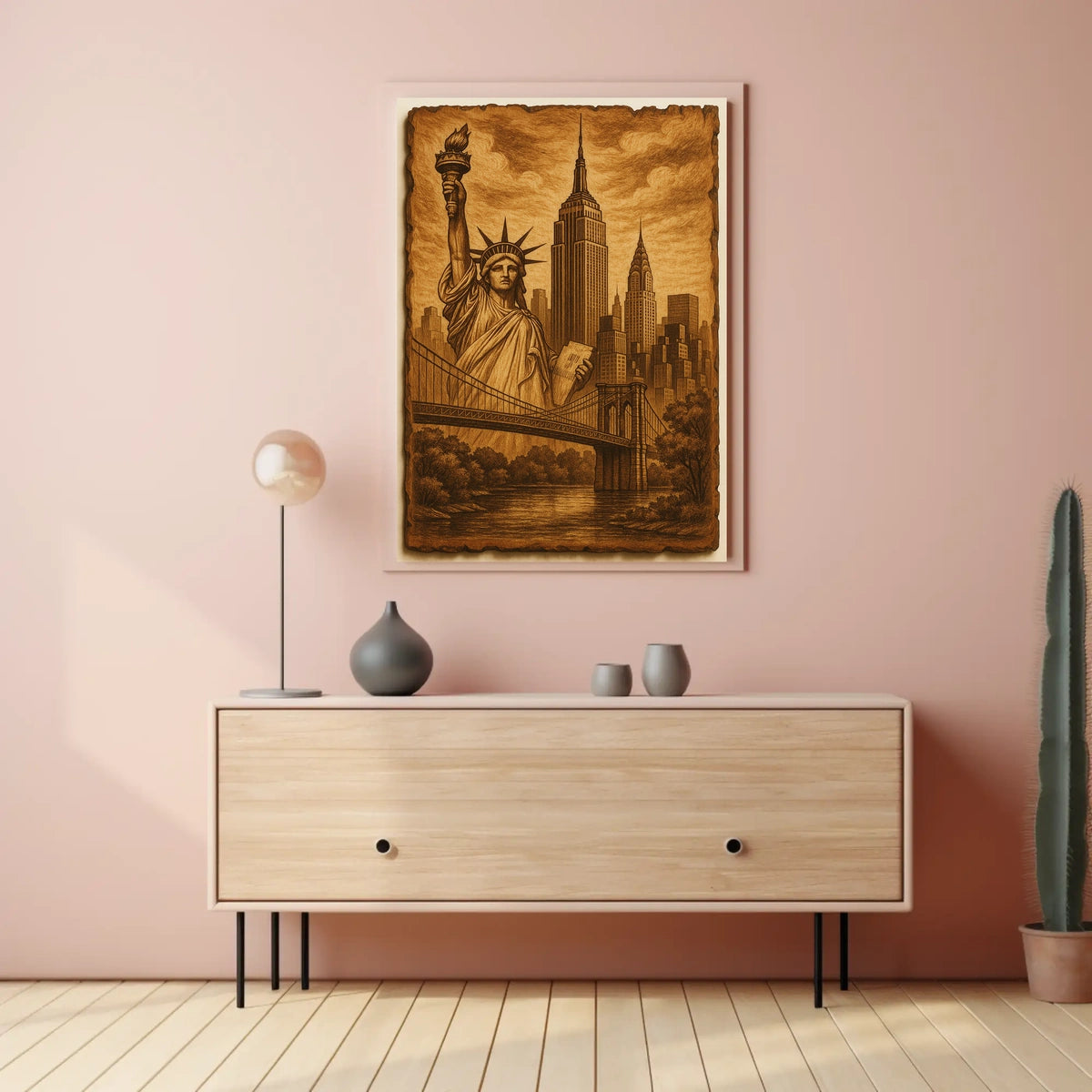 Timeless New York City Landmarks Poster Vintage Wall Art