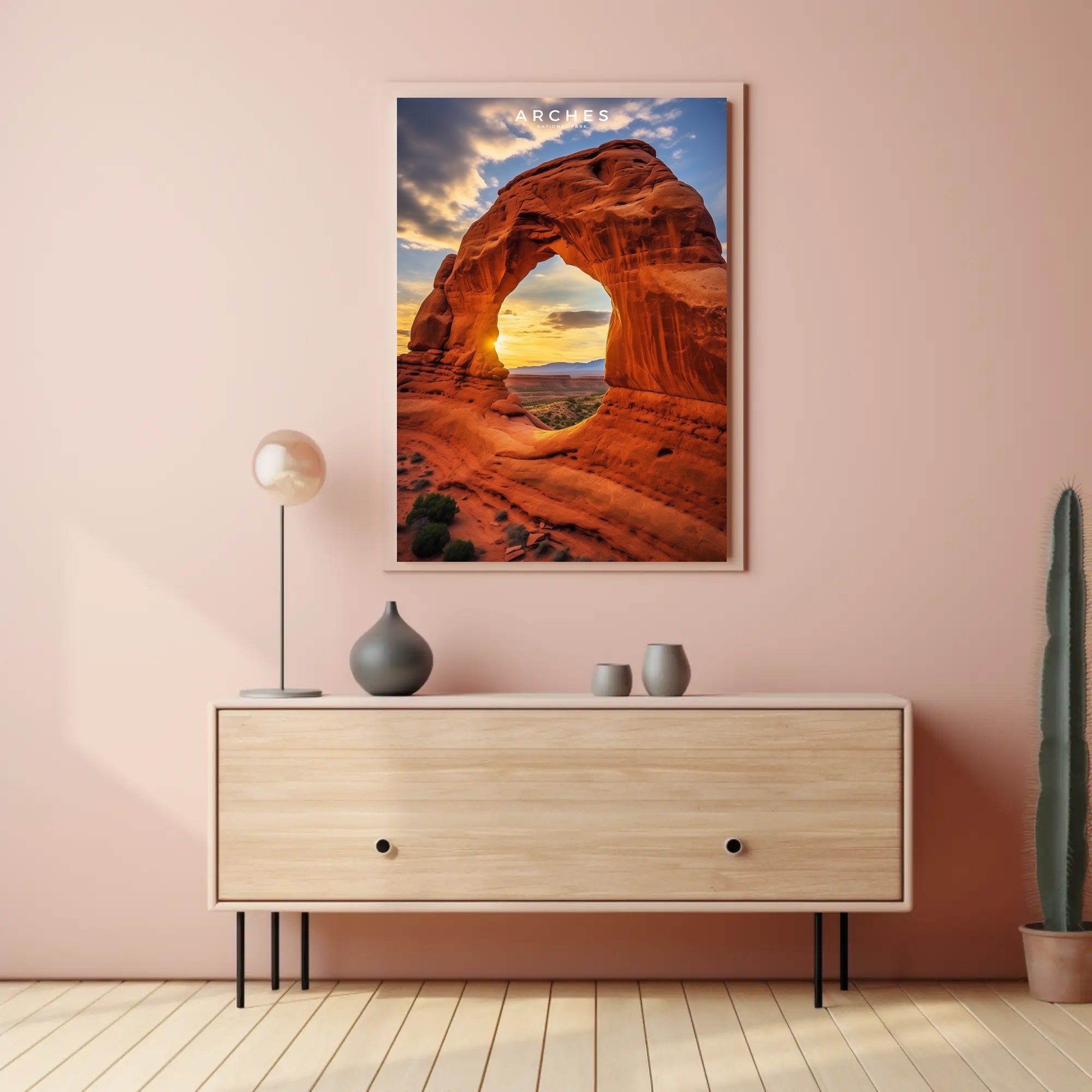 Arches National Park Sunset Poster Travel Wall Art