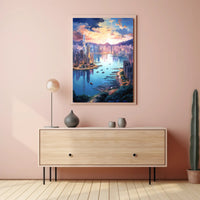 Modern Cityscape Art Vibrant Urban Scene Artistic Poster