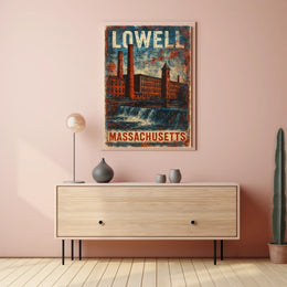Lowell Industrial Heritage Minimalist Wanderlust Poster