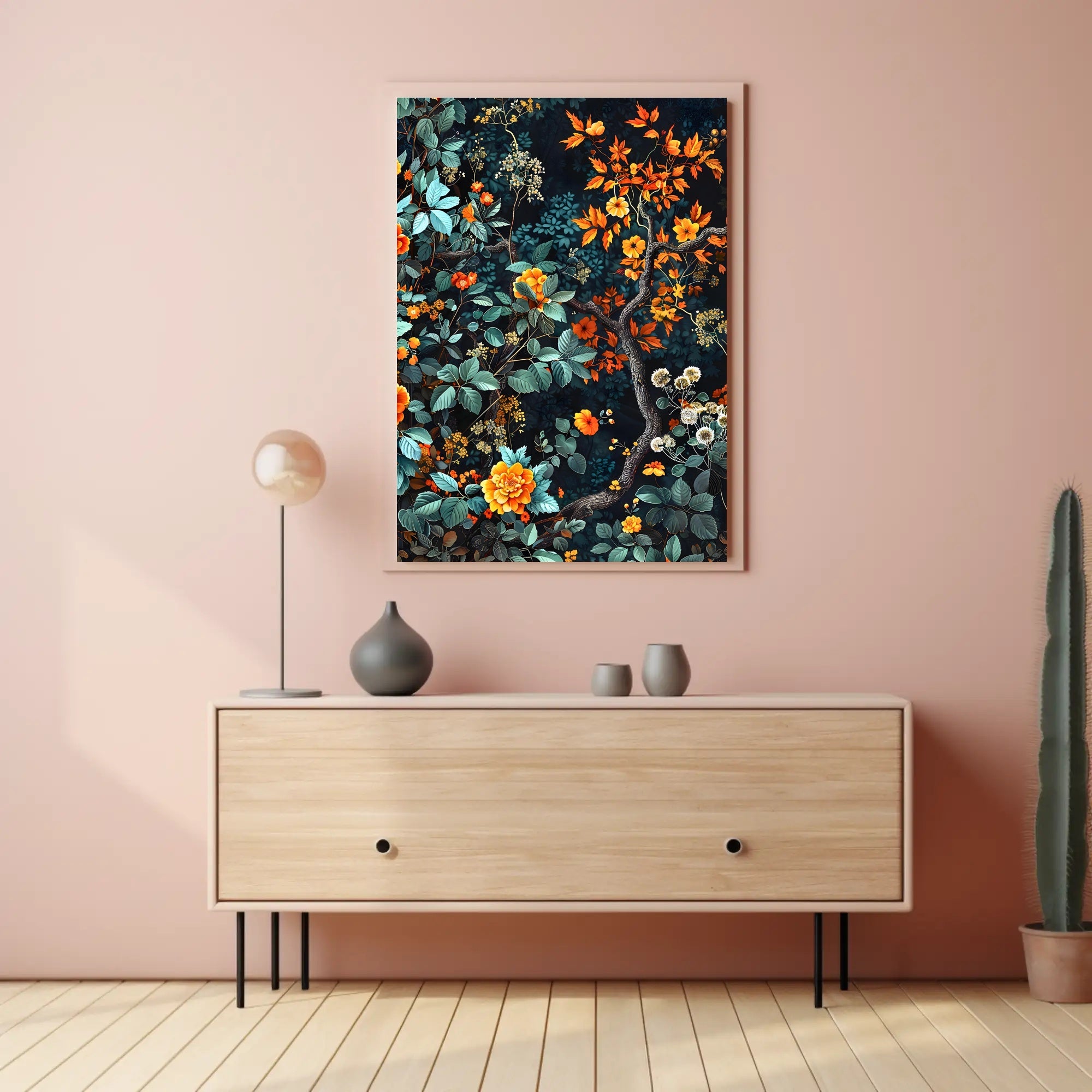 Autumnal Botanical Symphony Wall Art Print