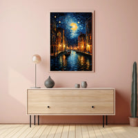 Moonlit Venetian Canal Poster