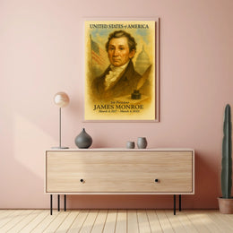 James Monroe 5th President of the United States Vintage Watercolor Poster