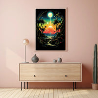 Surreal Cosmic Jungle Landscape Poster Art