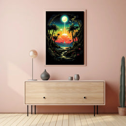 Surreal Cosmic Jungle Landscape Poster Art