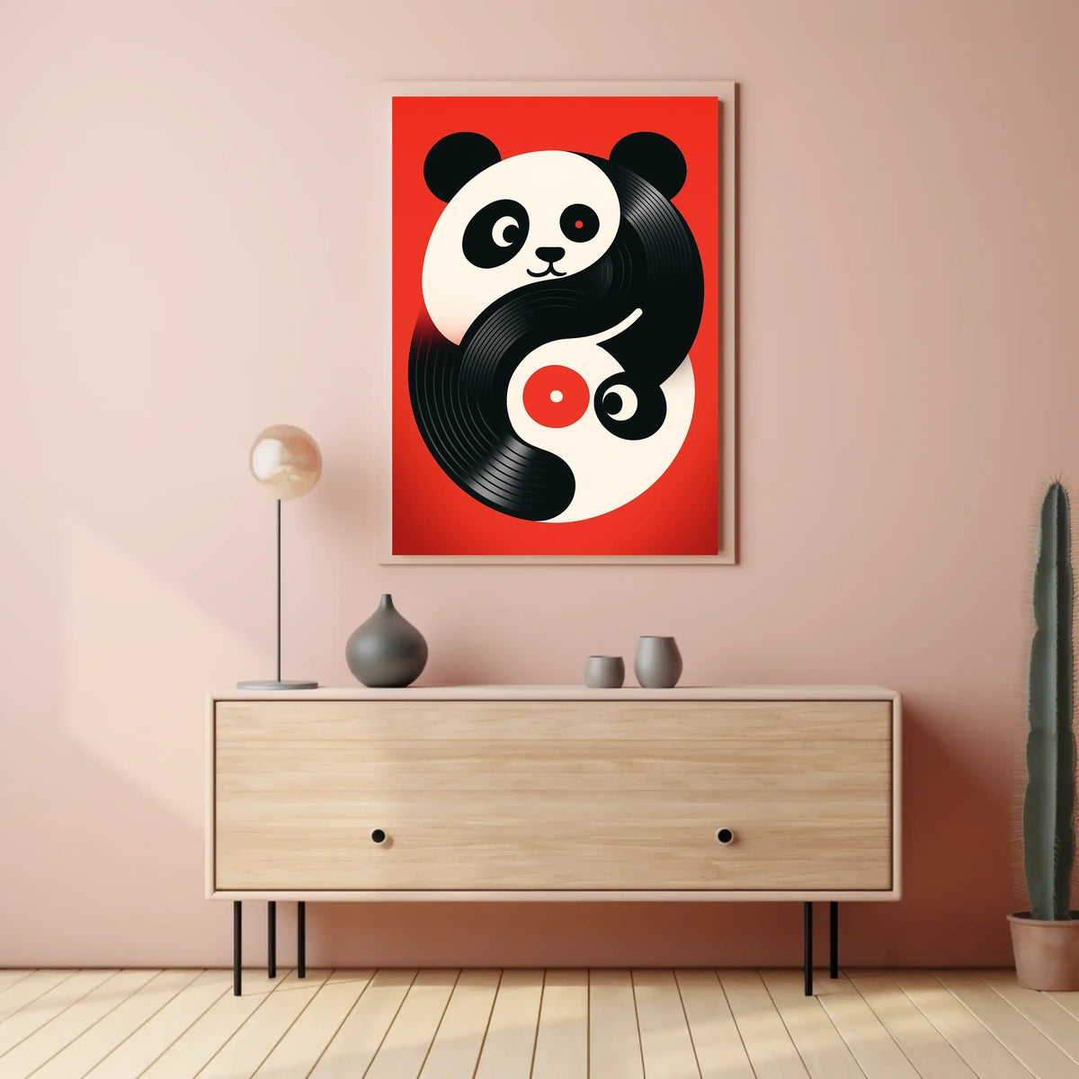 Yin-Yang Panda Vinyl Poster