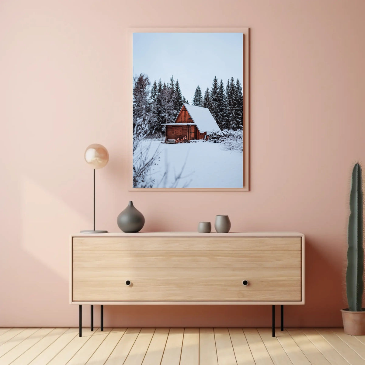 Winter Cabin Retreat Poster