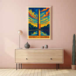 District of Columbia Vibrant Skyline Poster