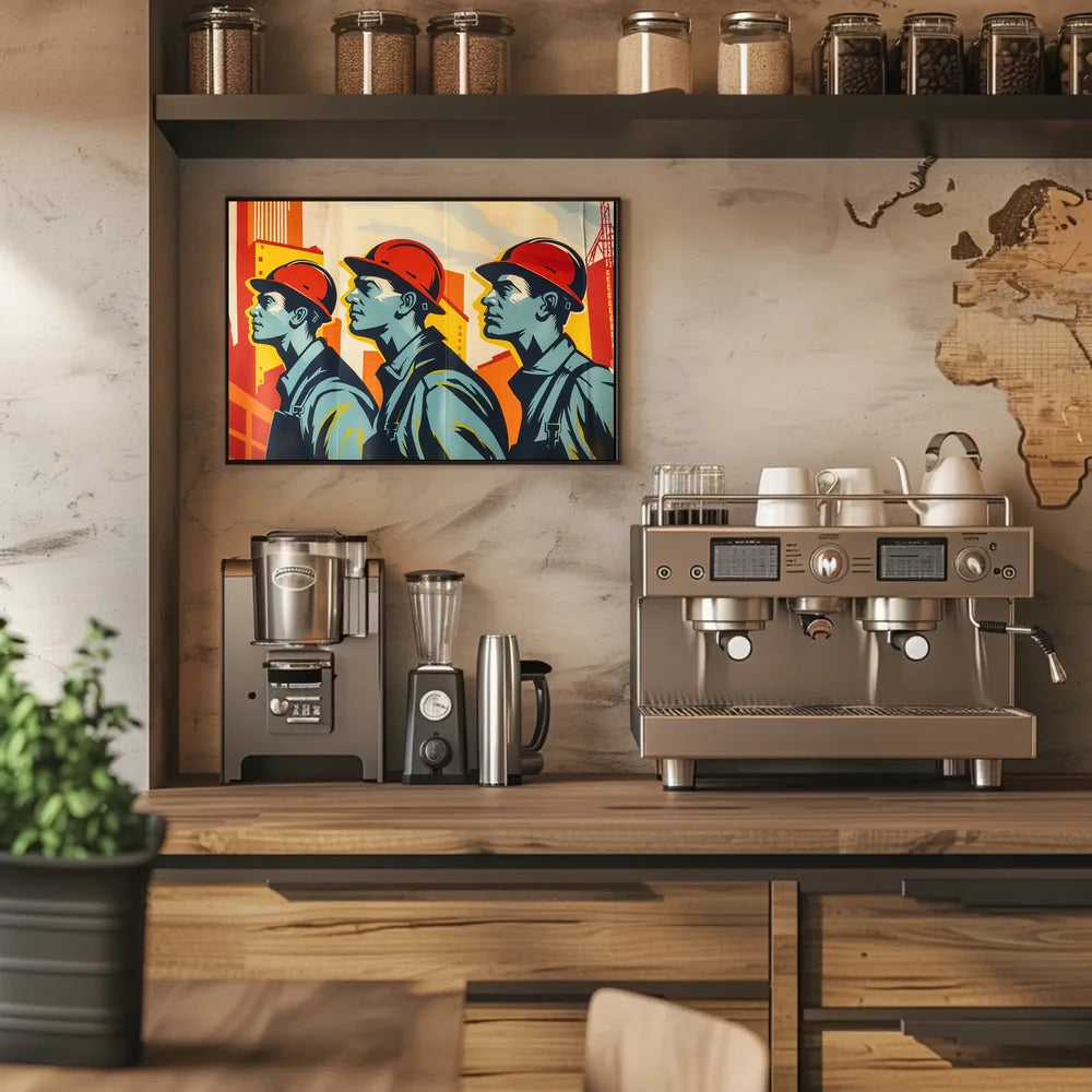 Industrial Progress Vintage Propaganda Poster Art Print