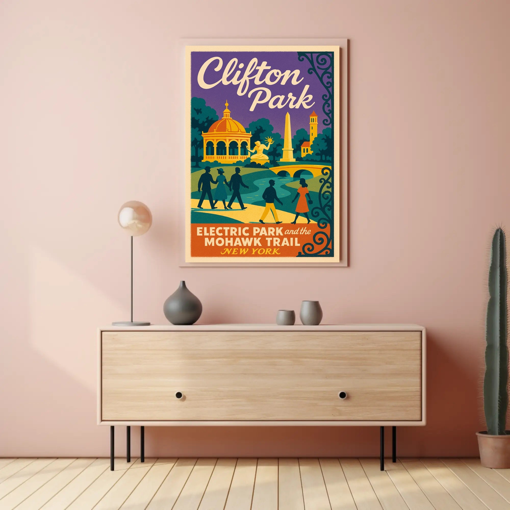 Clifton Park Nostalgia: Vintage Travel Poster