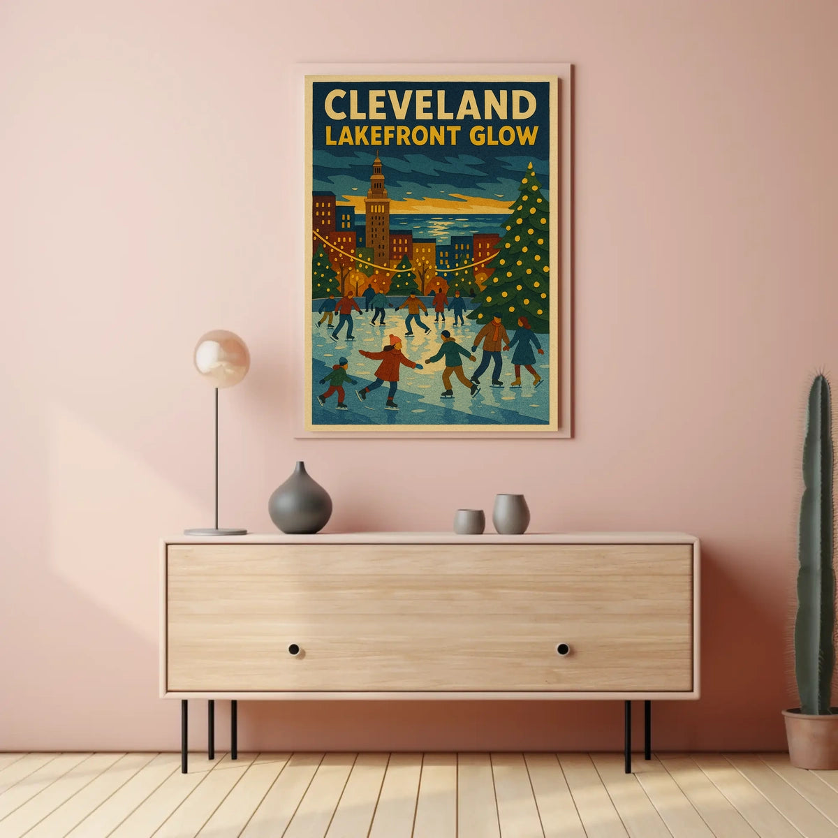 Cleveland Lakefront Glow Poster