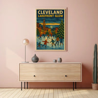 Cleveland Lakefront Glow Poster