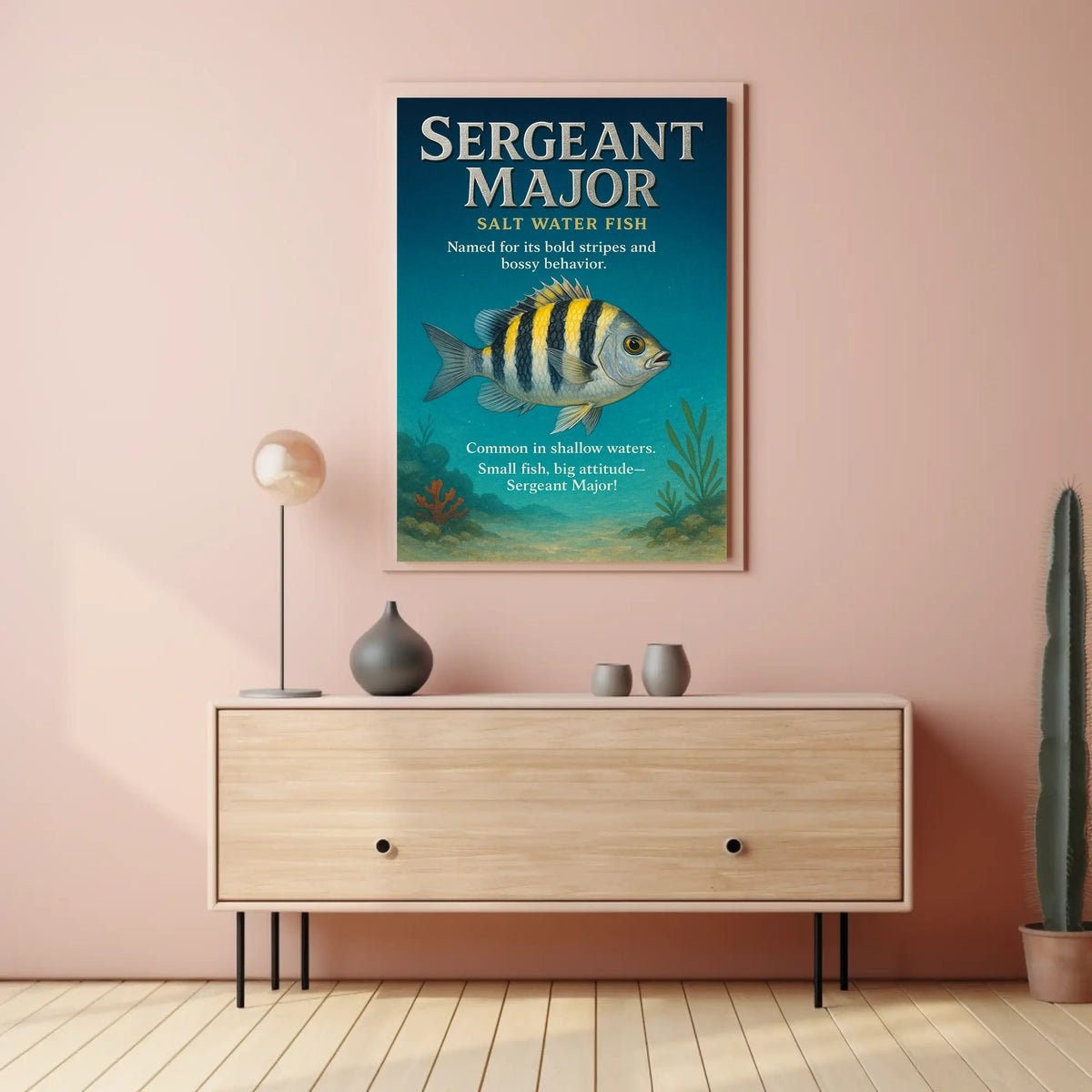 Sergeant Major Fish Bold Stripes and Big Attitude Poster