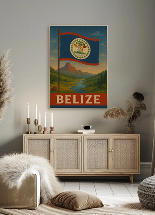 Belize Retro Travel Art Poster
