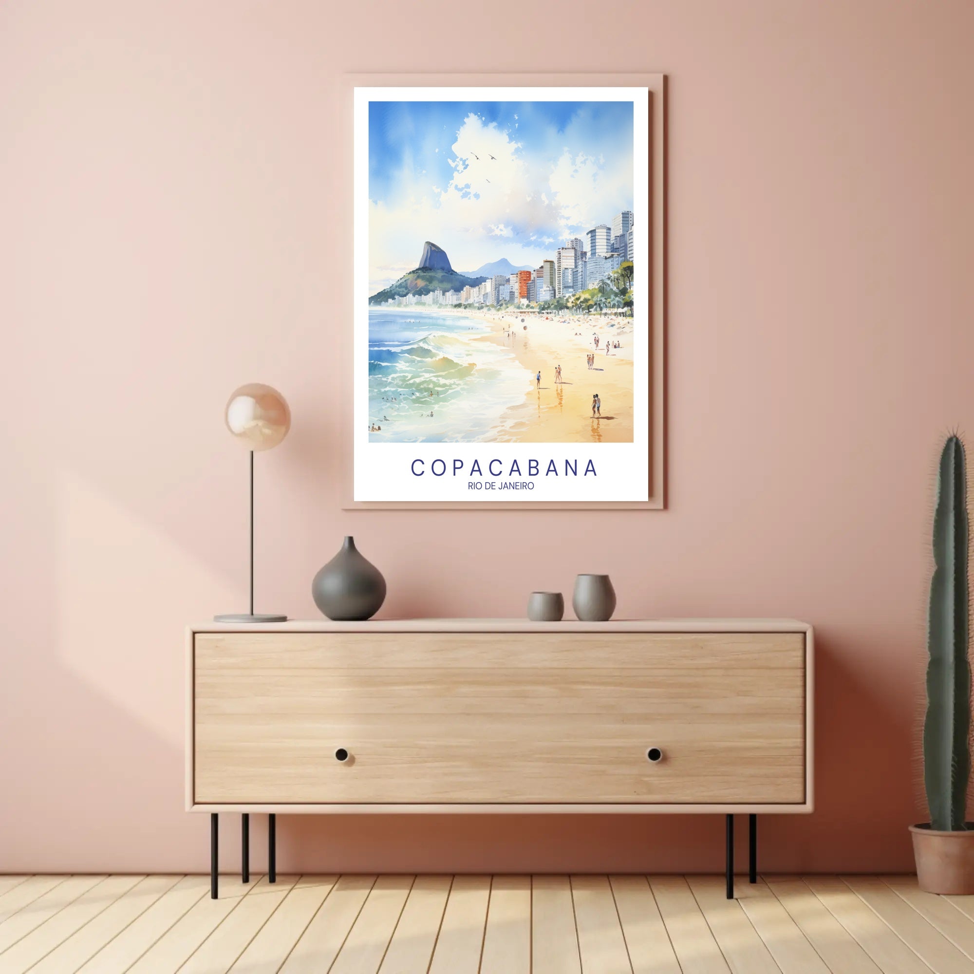 Copacabana Beach Vintage Travel Poster PosterGoat
