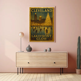 Cleveland Lakefront Glow Poster