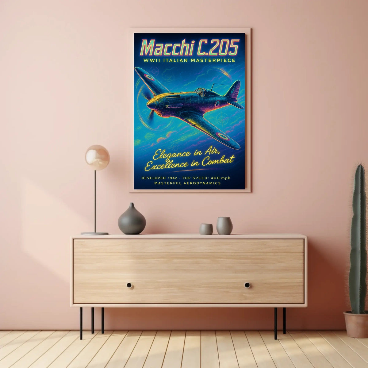 Macchi C.205 WWII Italian Masterpiece Poster