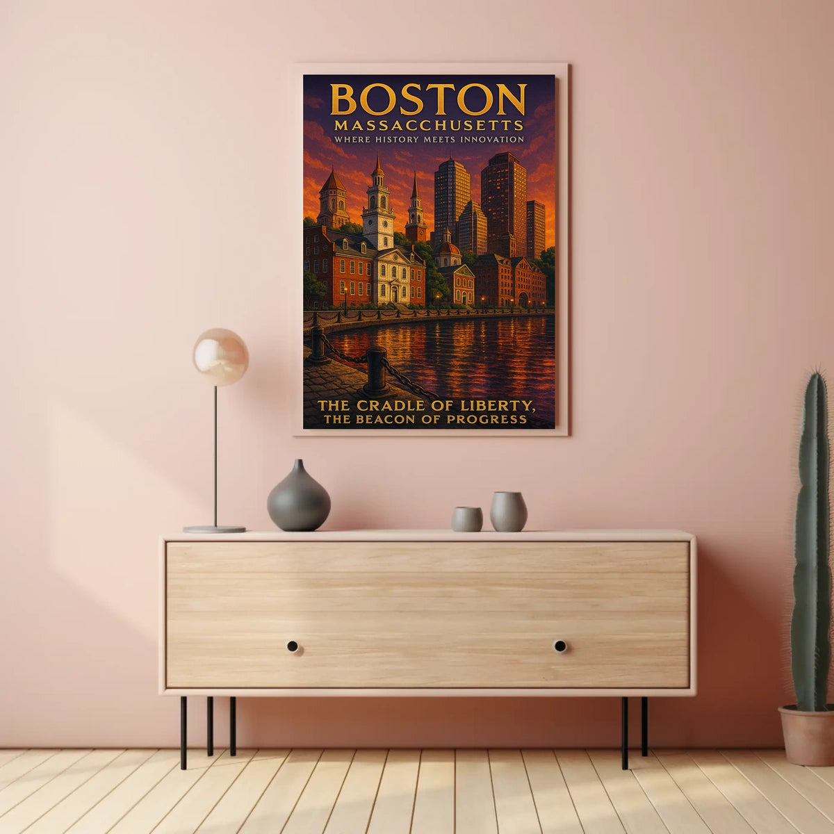 Boston, Massachusetts Where History Meets Innovation Poster