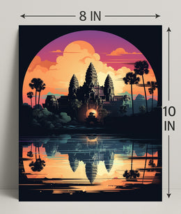 Sunset Over Angkor Wat Poster