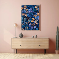 Blueberries and Foliage Artistic Design Artistic Poster