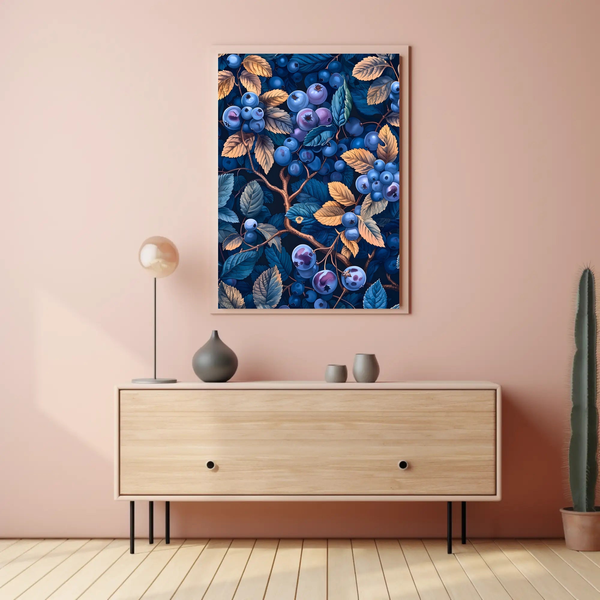 Blueberries and Foliage Artistic Design Artistic Poster