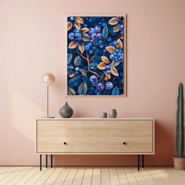 Blueberries and Foliage Artistic Design Artistic Poster