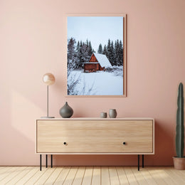 Winter Cabin Retreat Poster