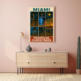 Miami Tropical Christmas Poster