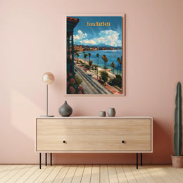 Santa Barbara Sunlit Coastal Travel Poster