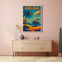 Aruba Mosaic Art Poster