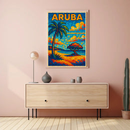 Aruba Mosaic Art Poster