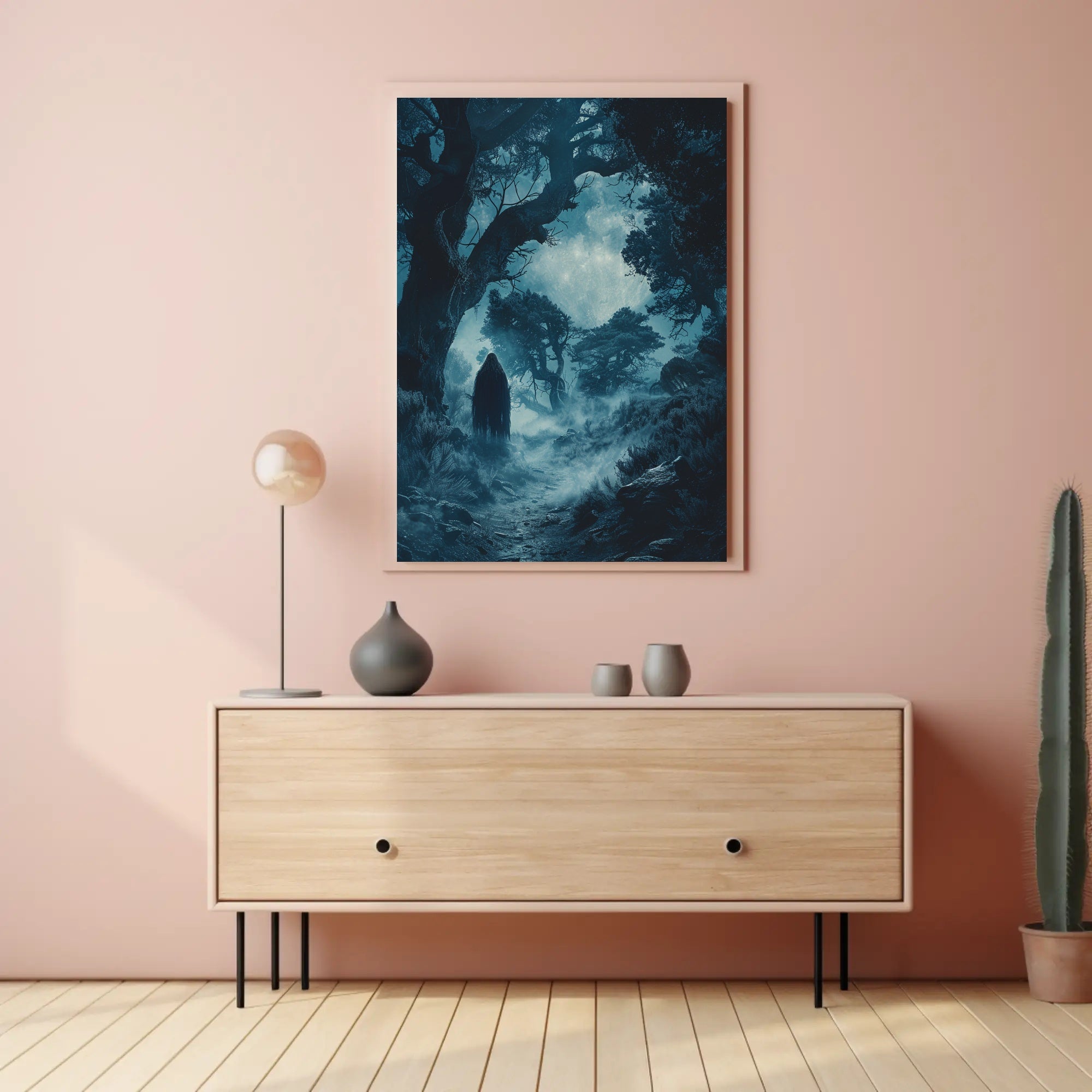 Enigmatic Forest Wanderer Wall Art Poster Decor PosterGoat