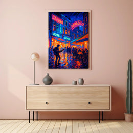 Neon Nightlife Vibes Poster PosterGoat