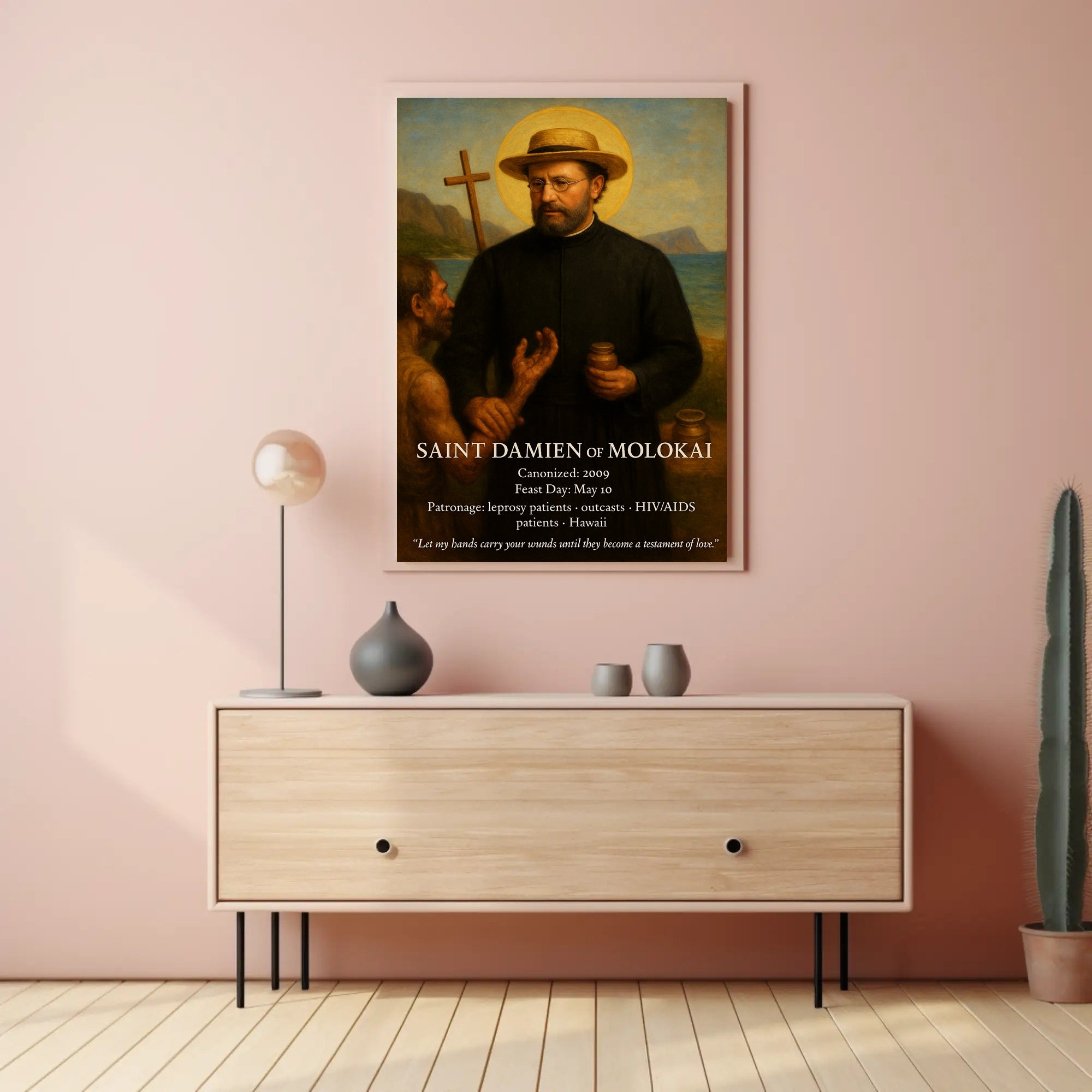 Saint Damien of Molokai Poster PosterGoat