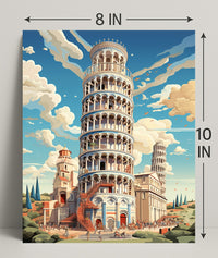 The Leaning Tower Of Pisa Artistic Poster PosterGoat