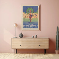 Vintage Beach Vibes South Shore Line Travel Poster