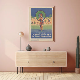 Vintage Beach Vibes South Shore Line Travel Poster