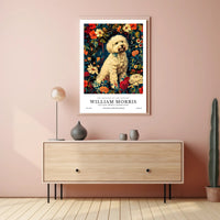 William Morris Inspired Floral Dog Artistic Poster