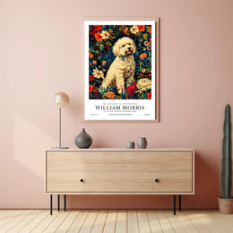 William Morris Inspired Floral Dog Artistic Poster