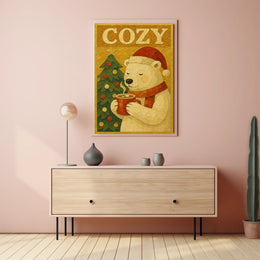 Cozy Holiday Bear Poster