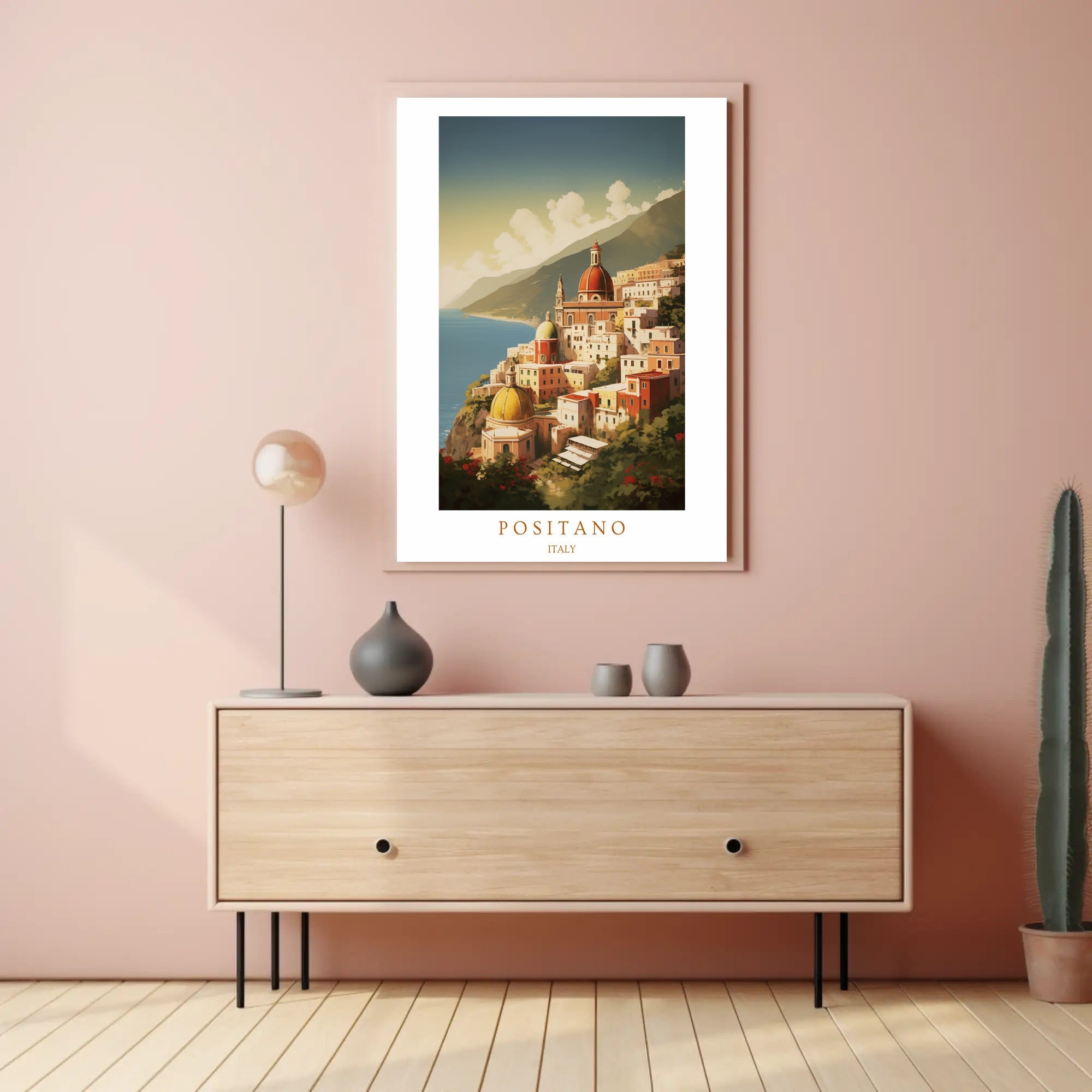 Positano Coastal View Travel Poster PosterGoat