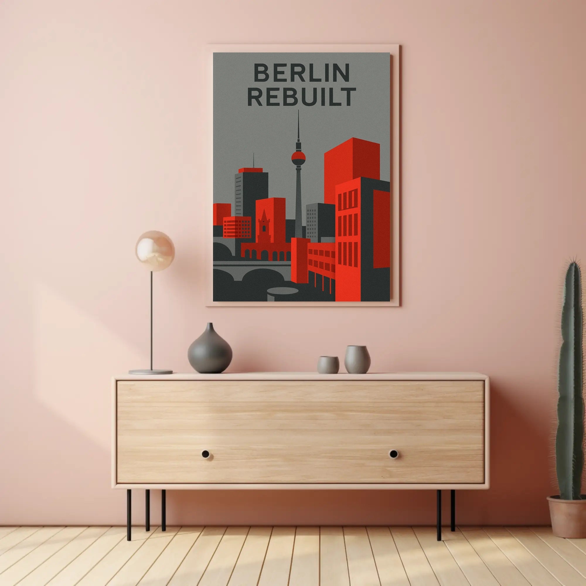 BERLIN REBUILT: Modern Cityscape Urban Art Poster