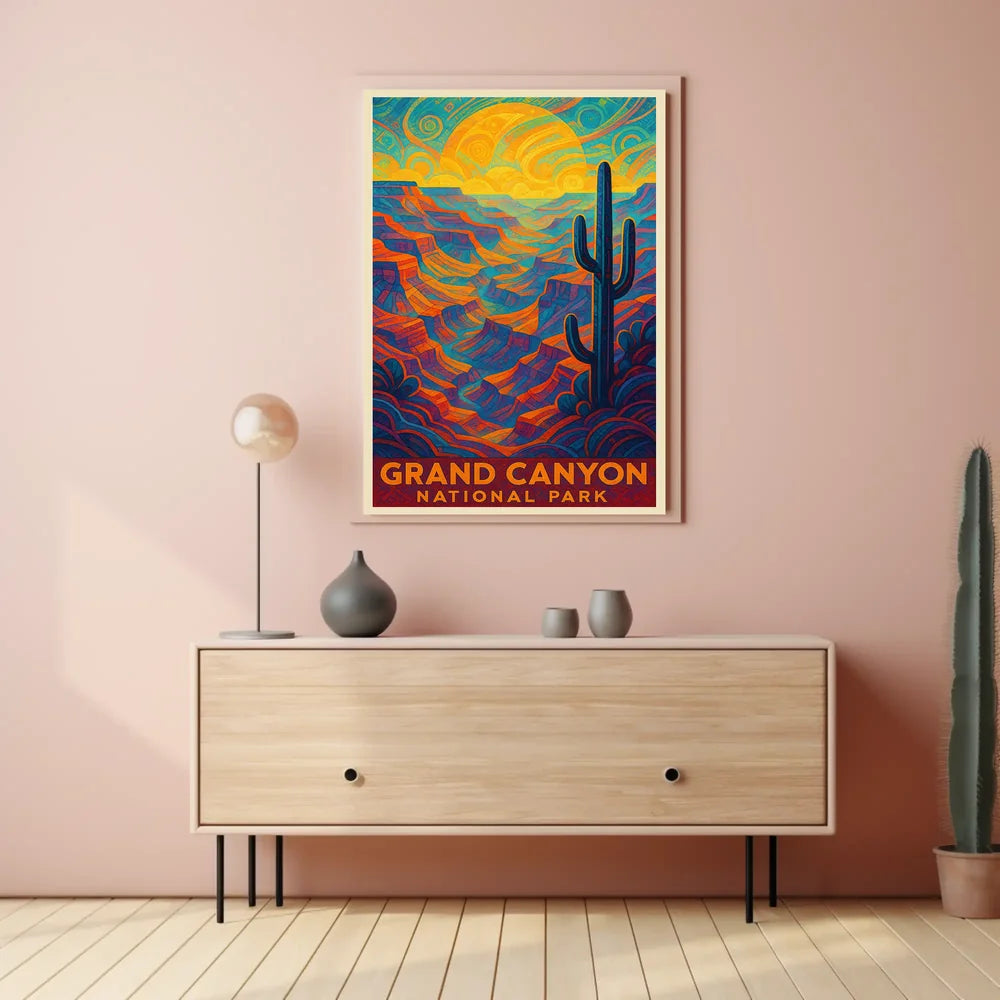 Psychedelic Vibrancy of Grand Canyon National Park Poster