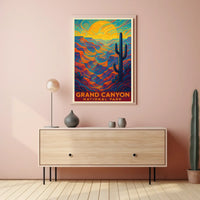 Psychedelic Vibrancy of Grand Canyon National Park Poster