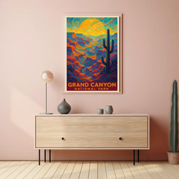 Psychedelic Vibrancy of Grand Canyon National Park Poster