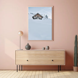 Rustic Cabin in Snowy Mountains National Park Poster