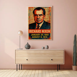 Richard Nixon 37th President of the United States Street Art Mashup Poster