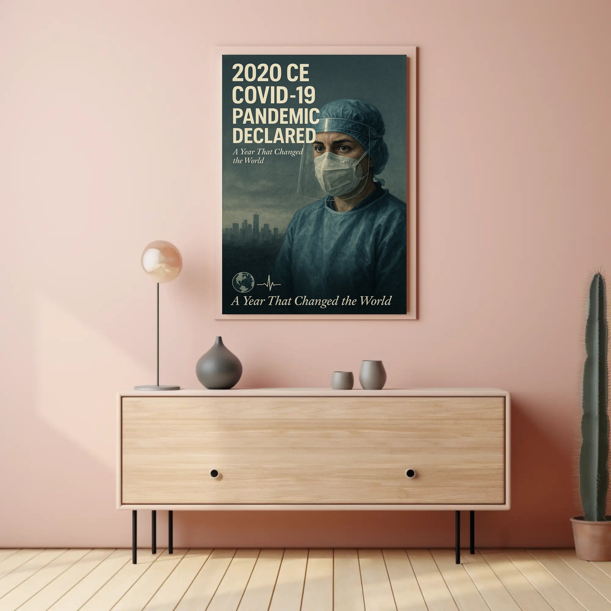 COVID-19 Pandemic Declared Poster Art Print for 2020 CE PosterGoat